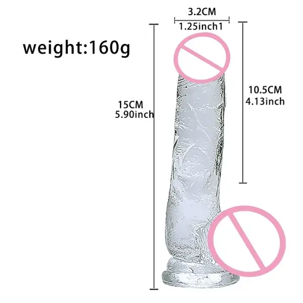 Realistic clear TPE dildo vivid color detail for adult toys